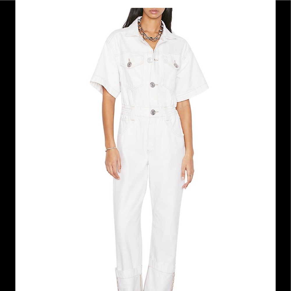 New Frame white denim jumpsuit